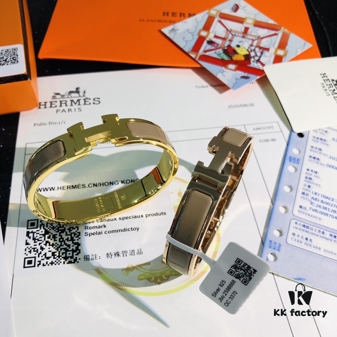 Hermès 1:1 Replica Sticker, Label, Receipt Set 🏷️🧾 Rose Gold Edition, Herme*CLIC Enamel H Bracelet, Classic Unisex Design, Perfect for Couples