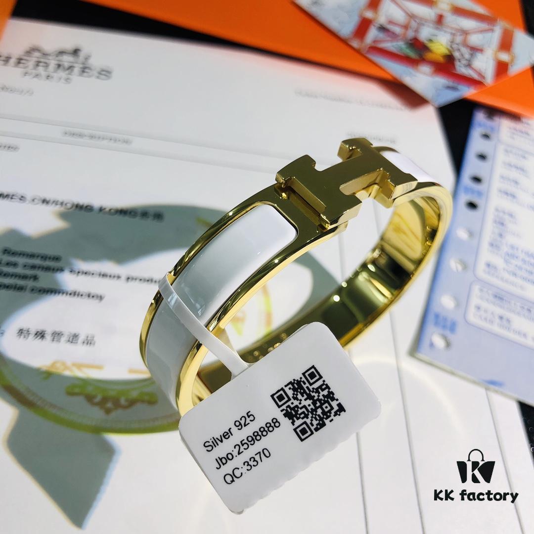 Hermès 1:1 Replica Sticker, Label, Receipt Set 🏷️🧾 Rose Gold Purchased Version Available In Stock Herme*CLIC Enamel H Bracelet