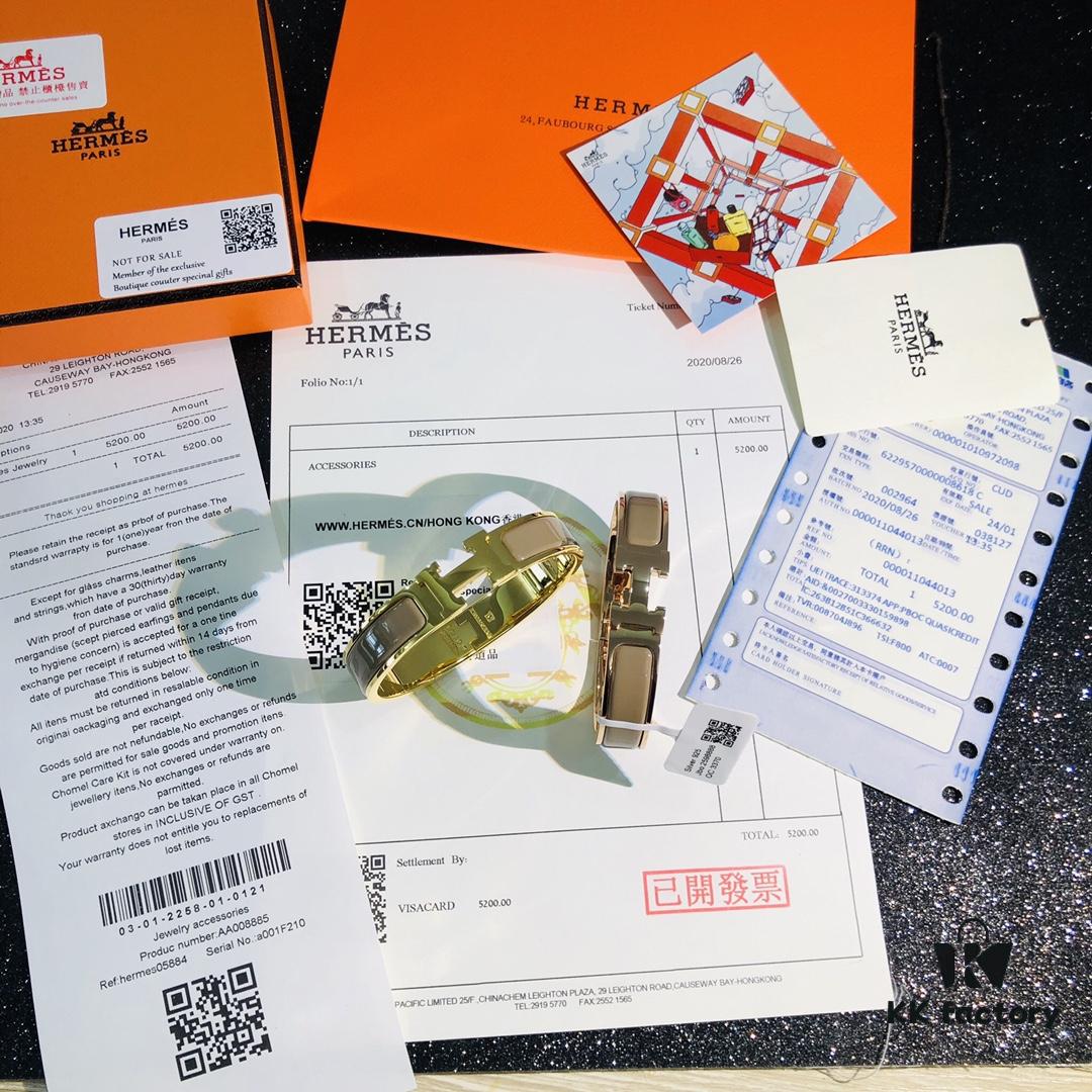 Hermès 1:1 Replica Sticker, Label, Receipt Set 🏷️🧾 Rose Gold Edition, Herme*CLIC Enamel H Bracelet, Classic Unisex Design, Perfect for Couples