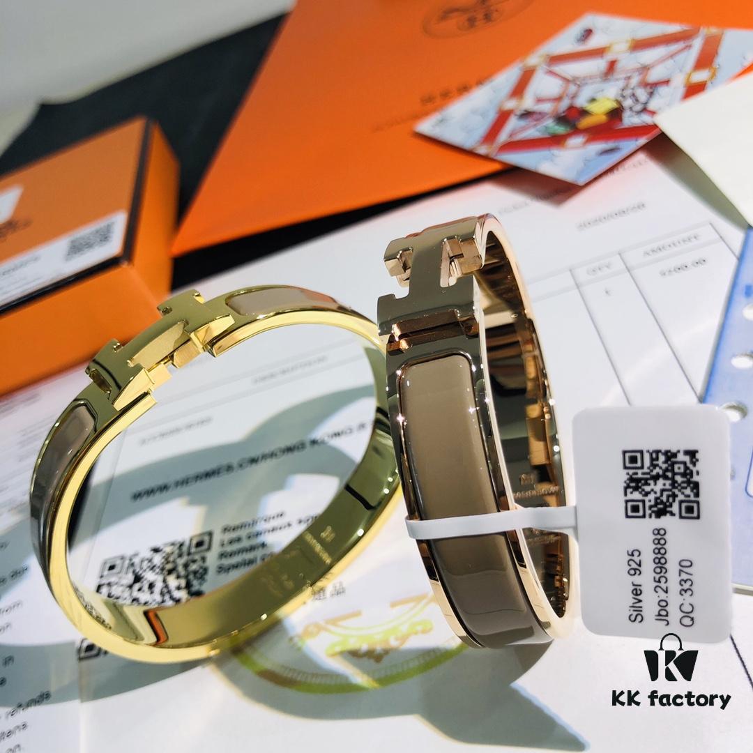 Hermès 1:1 Replica Sticker, Label, Receipt Set 🏷️🧾 Rose Gold Edition, Herme*CLIC Enamel H Bracelet, Classic Unisex Design, Perfect for Couples