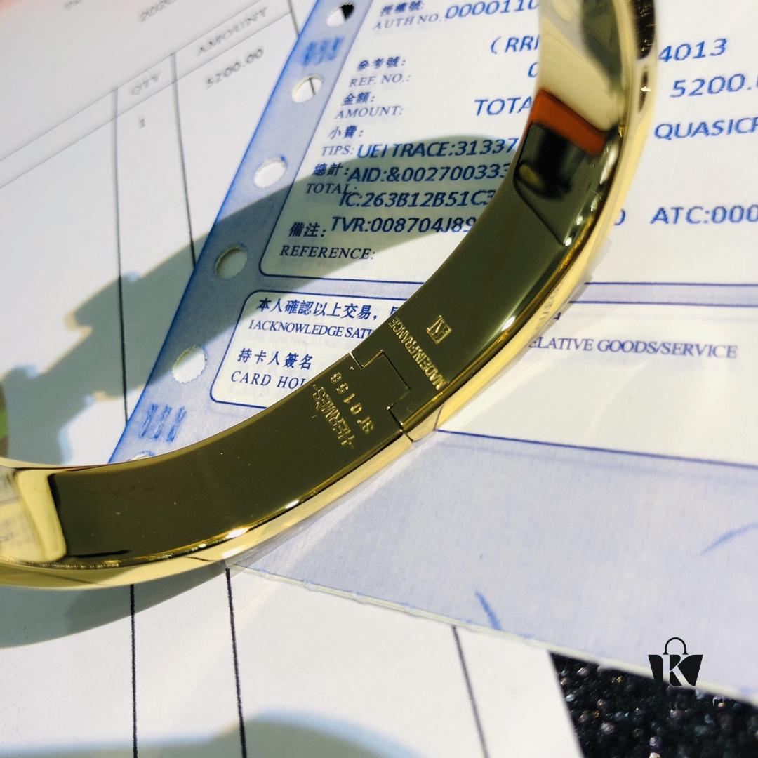 Hermès 1:1 Replica Sticker, Label, Receipt Set 🏷️🧾 Rose Gold Edition, Herme*CLIC Enamel H Bracelet, Classic Unisex Design, Perfect for Couples