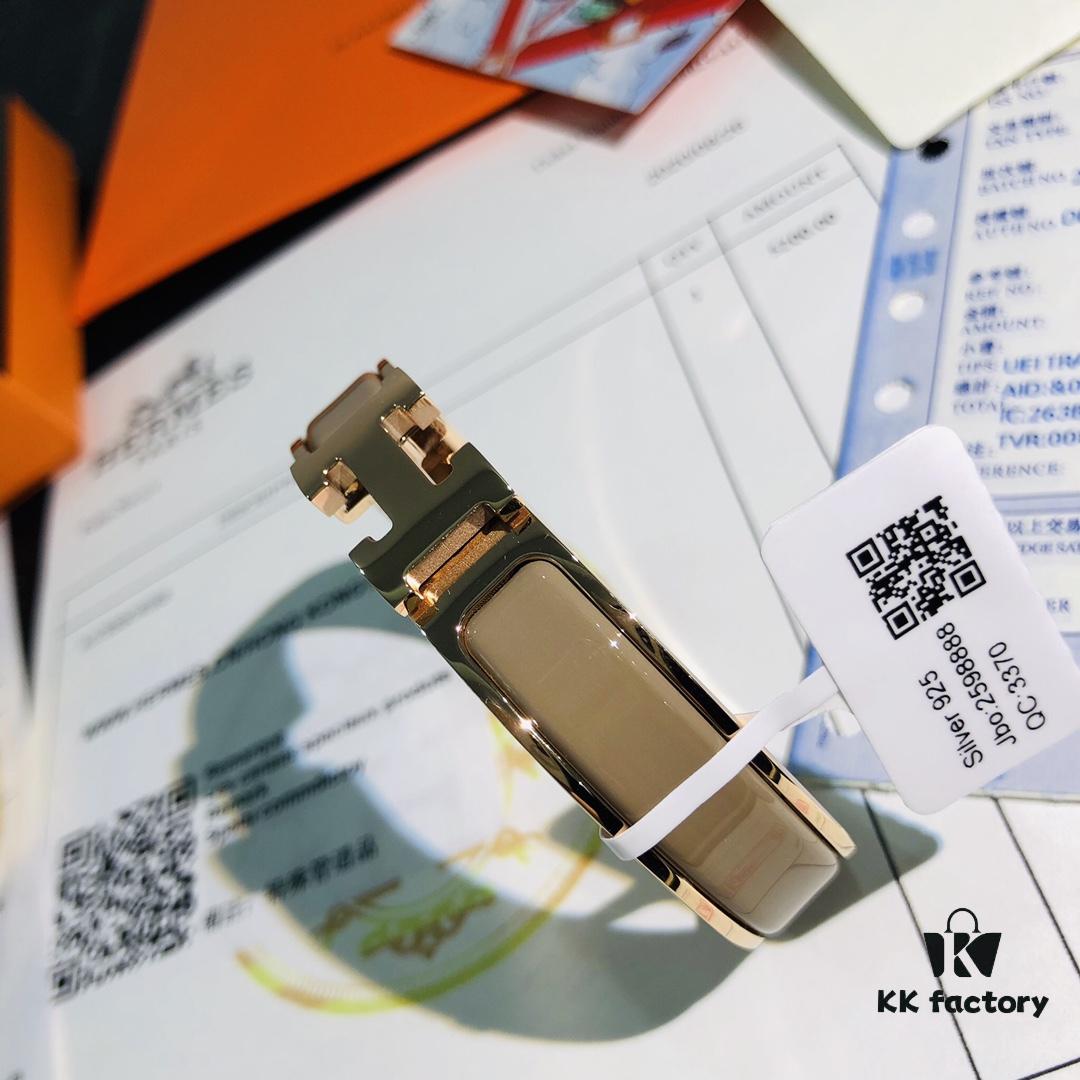 Hermès 1:1 Replica Sticker, Label, Receipt Set 🏷️🧾 Rose Gold Edition, Herme*CLIC Enamel H Bracelet, Classic Unisex Design, Perfect for Couples