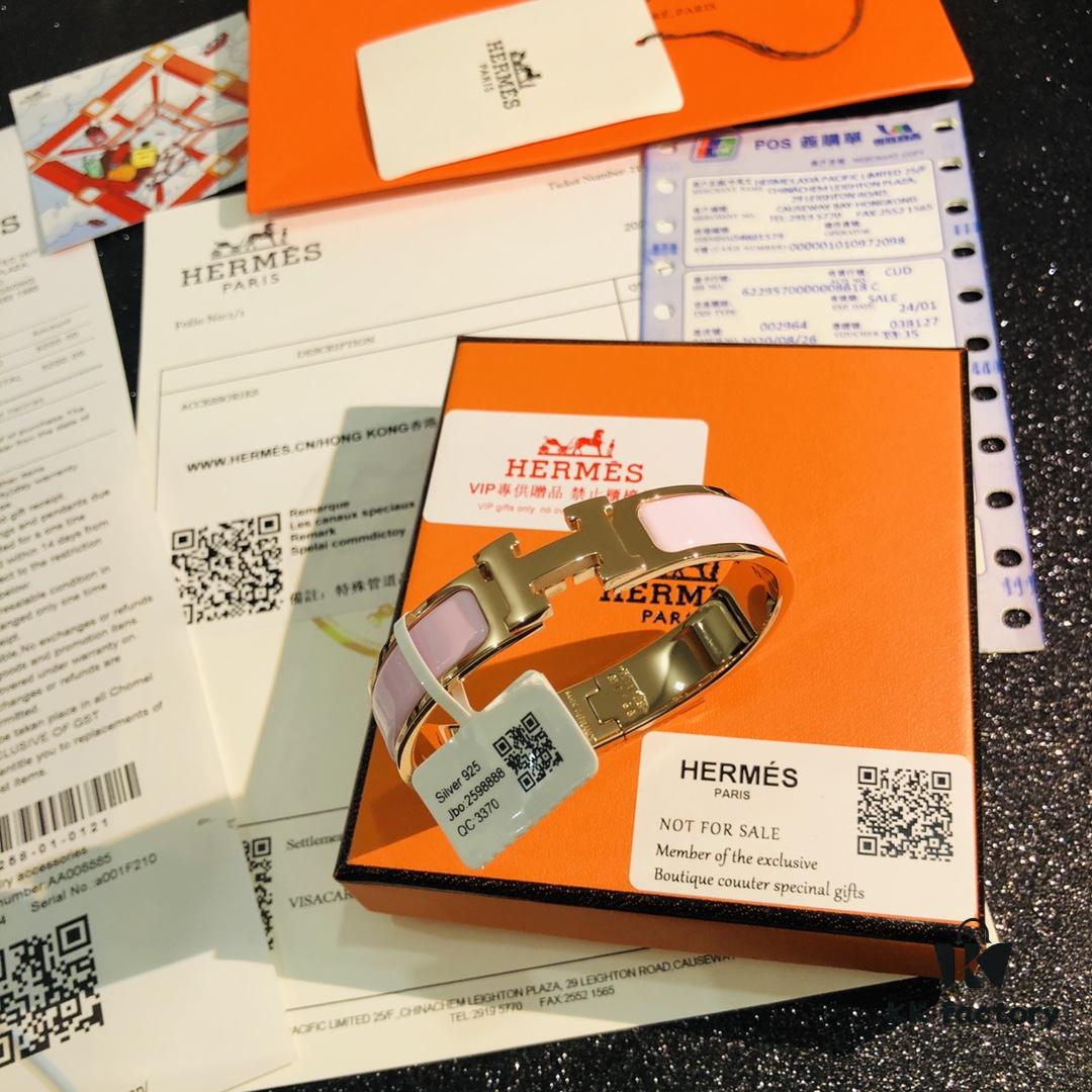 Hermes 1:1 Replica Sticker, Label, Receipt Set 🛍️ Rose Gold Purchased Version 😎 Available in Stock Hermes CLIC Enamel H Bracelet - Perfect for Couples, Unisex Fit (Size 17 for Women, Size 19 for Men)