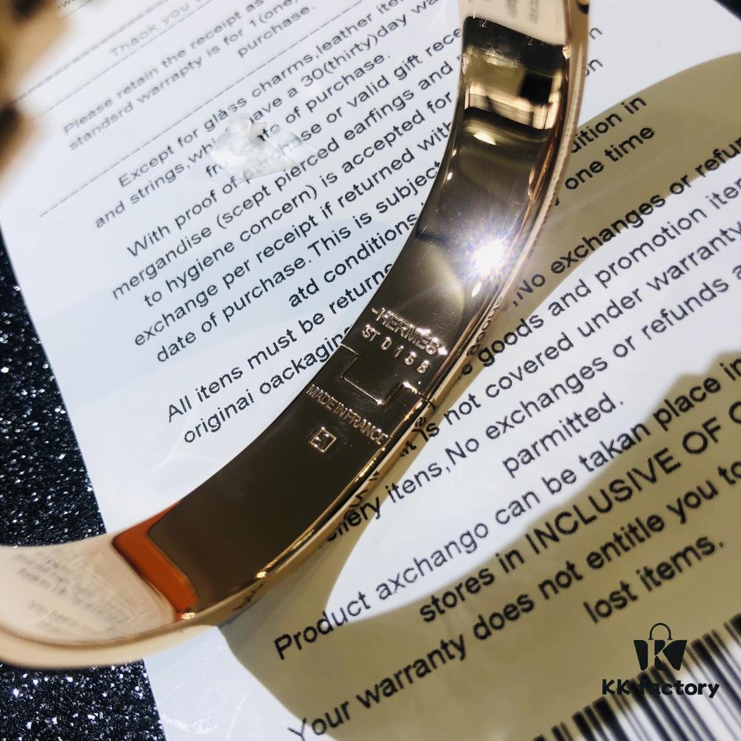 Hermes 1:1 Replica Sticker, Label, Receipt Set 🌟 Rose Gold Version 😎 Available in Stock | Herme*CLIC Enamel H Bracelet | Classic Unisex Design for Couples, Size 17 & 19