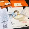 Hermes 1:1 Replica Sticker, Label, Receipt Set 🌟 Rose Gold Version 😎 Available in Stock | Herme*CLIC Enamel H Bracelet | Classic Unisex Design for Couples, Size 17 & 19