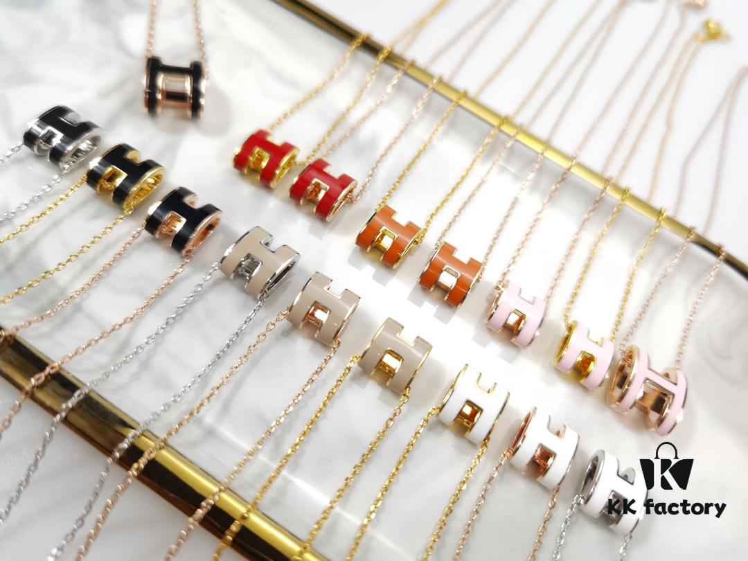 Mini POP Hermès H Enamel Pendant Necklace