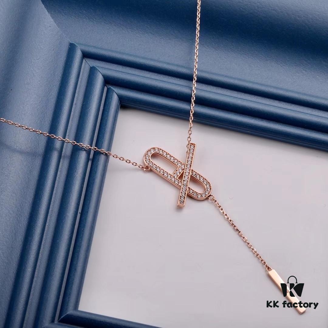 New Arrival Hot Pig Nose 🐽 Hermès® Necklace 1:1 High-Quality Custom Edition, Electroplated 18K Gold, Original Materials, Cabinet-Synchronized CNC Polishing