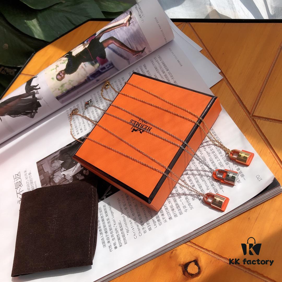 Hermes Essential Color Key Necklace in Orange, Designed by Paloma Picasso