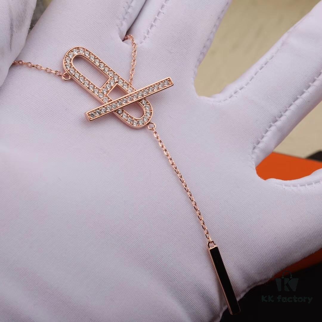 New Arrival Hot Pig Nose 🐽 Hermès® Necklace 1:1 High-Quality Custom Edition, Electroplated 18K Gold, Original Materials, Cabinet-Synchronized CNC Polishing