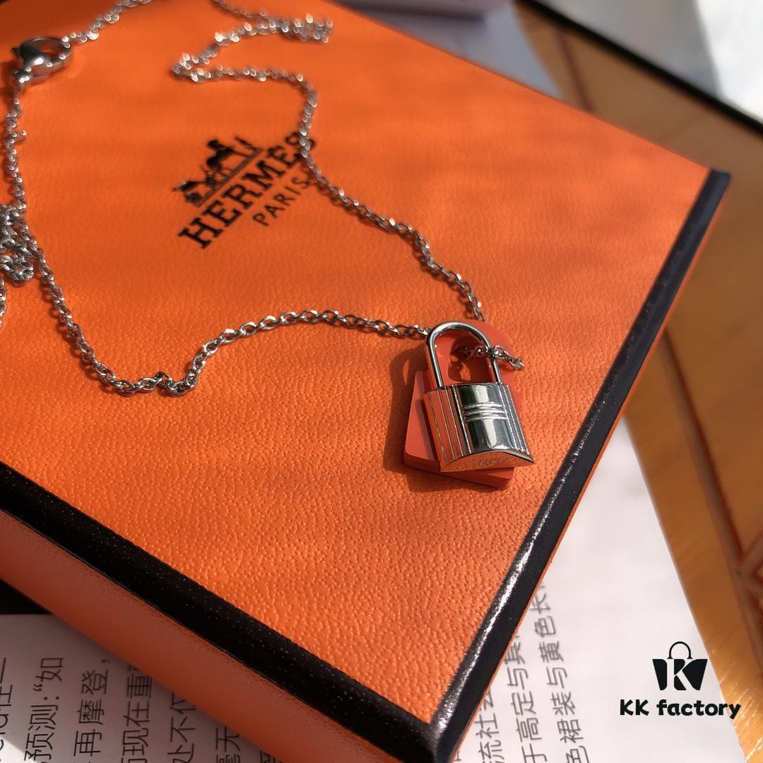 Hermes Essential Color Key Necklace in Orange, Designed by Paloma Picasso