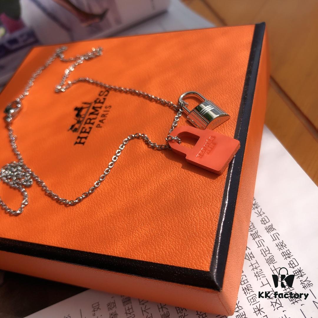 Hermes Essential Color Key Necklace in Orange, Designed by Paloma Picasso