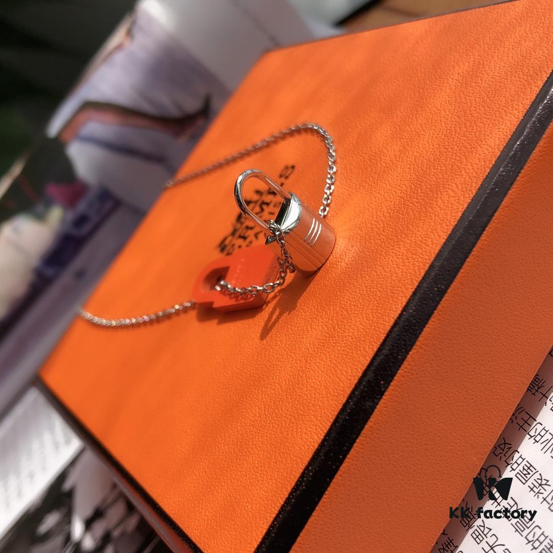 Hermes Essential Color Key Necklace in Orange, Designed by Paloma Picasso