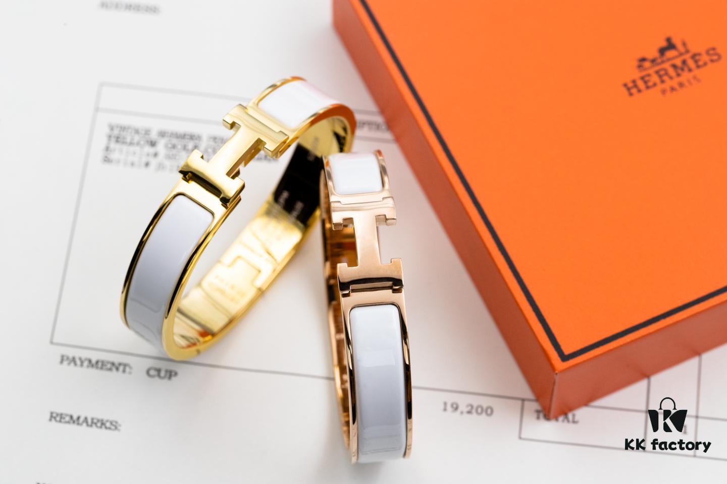 Hermes Classic Enamel Bracelet, Same Style as Lin Xin Tong's Celebrity Choice