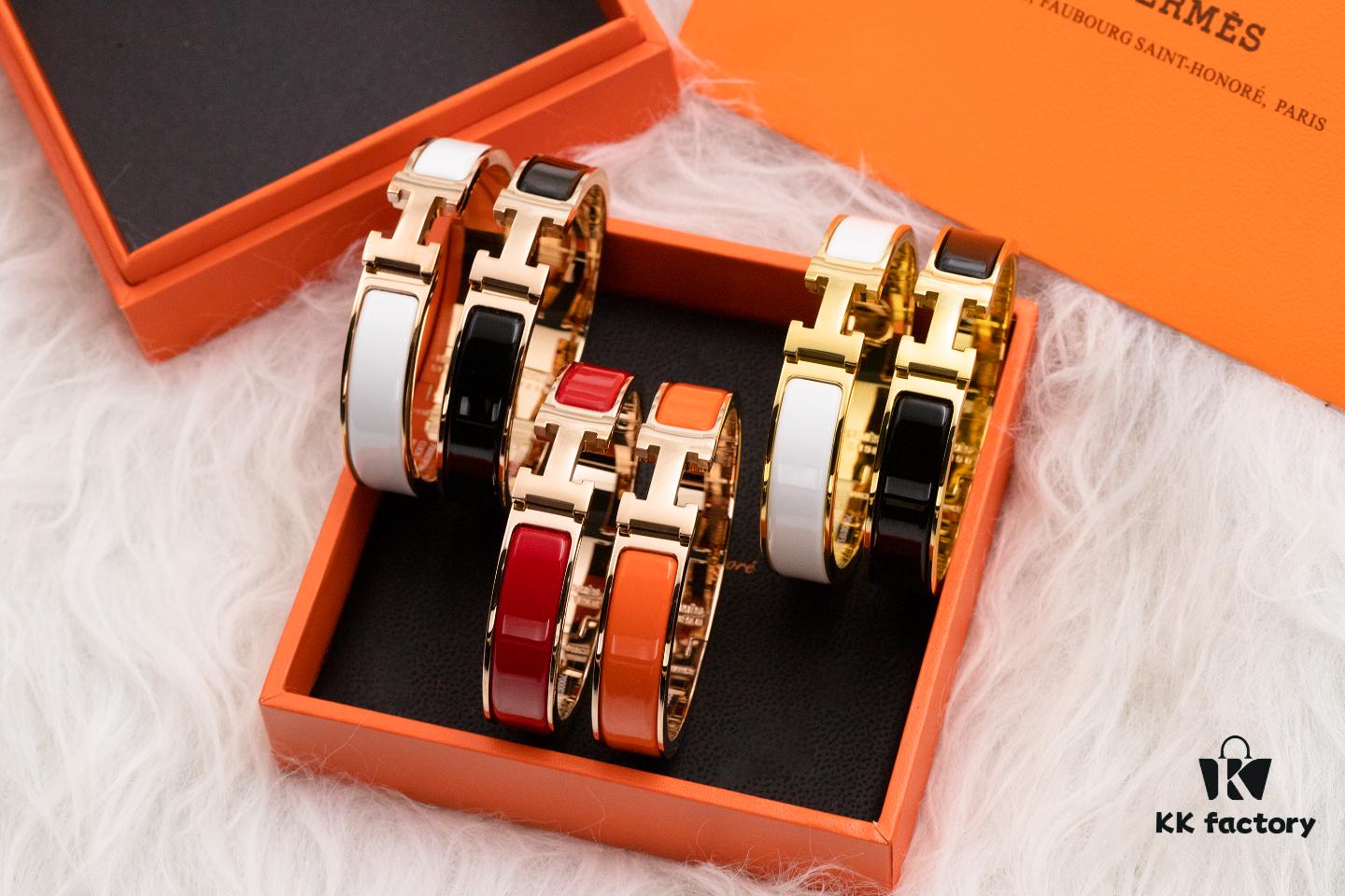 Hermes Classic Enamel Bracelet, Same Style as Lin Xin Tong's Celebrity Choice