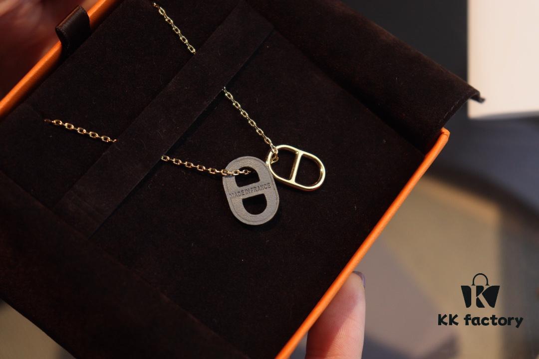 Affordable Hermès-style Pig Nose Necklace by O'mai|lon