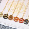 Heritage Edition. Fashionable and Trendy Top Designer Brand Hermes Lock Necklace Genuine Leather Craft with Gold-Plated Material