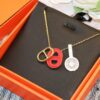 Heritage Edition. Fashionable and Trendy Top Designer Brand Hermes Lock Necklace Genuine Leather Craft with Gold-Plated Material