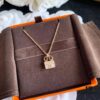 Hermes HERMES Bag Red Agate White Mother-of-Pearl Necklace