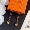 Hermes HERMES Bag Red Agate White Mother-of-Pearl Necklace