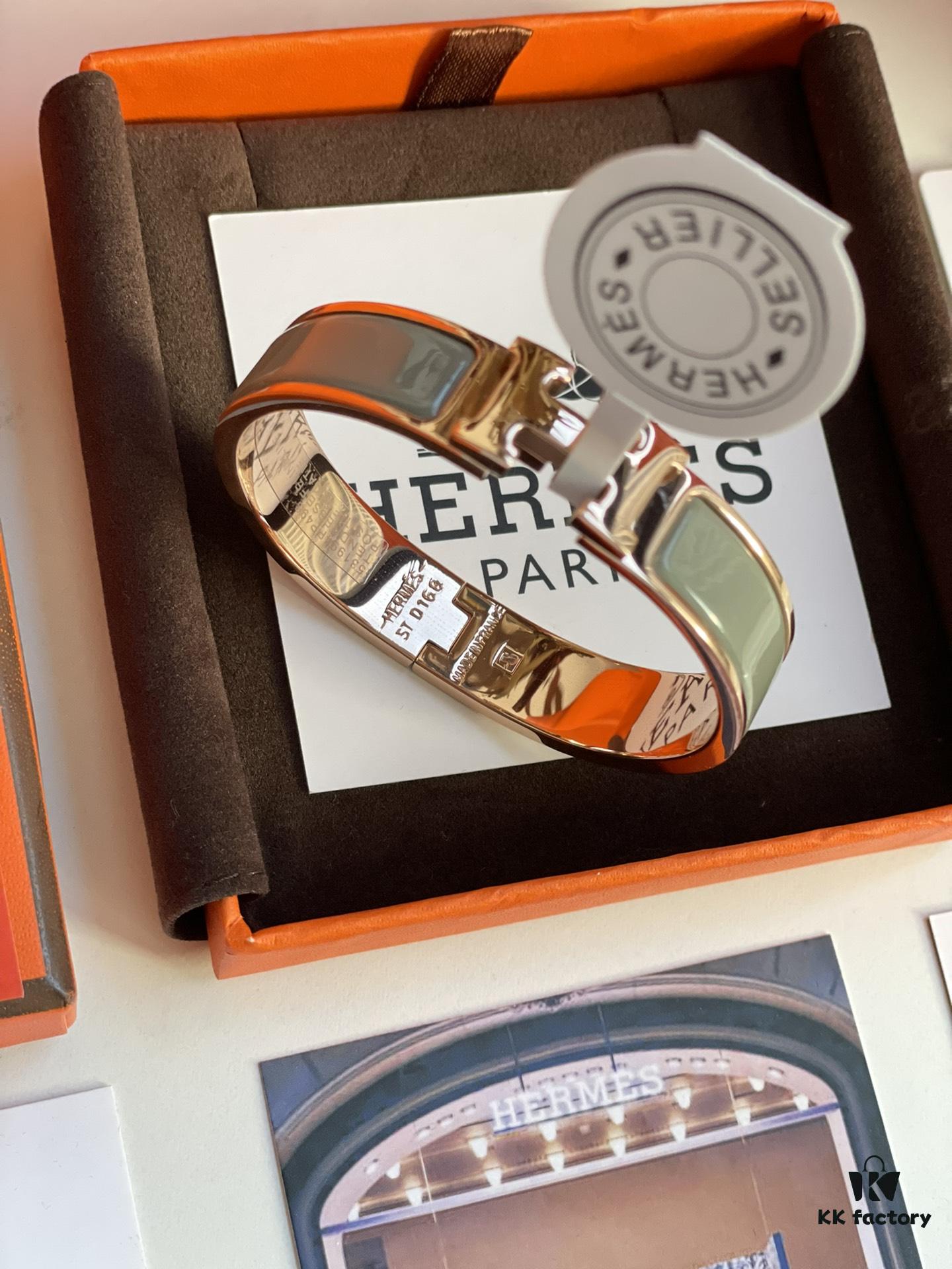 Hermès Overseas Points Member Gift HERMES | Pop H Collection ✨ Rose Gold Elephant Gray Bracelet Classic H Clasp Timeless Design