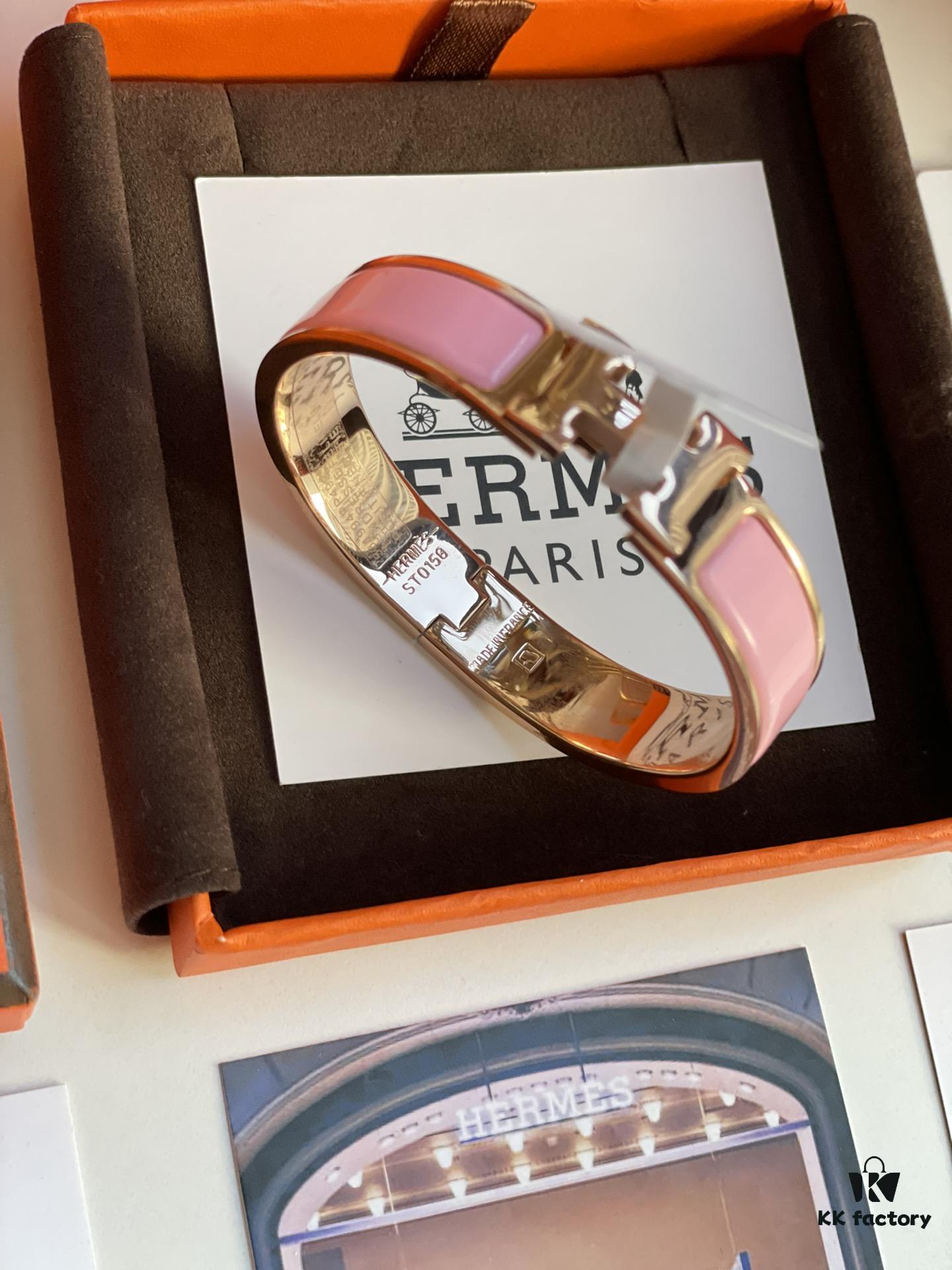 Hermes Overseas Member Points Gift | Pop H Collection Rose Gold Pink Bracelet