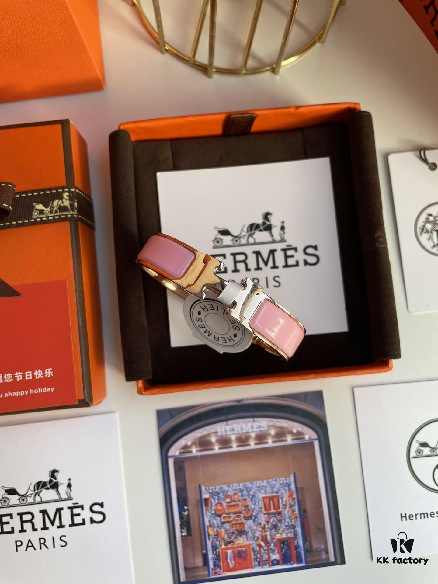 Hermes Overseas Member Points Gift | Pop H Collection Rose Gold Pink Bracelet