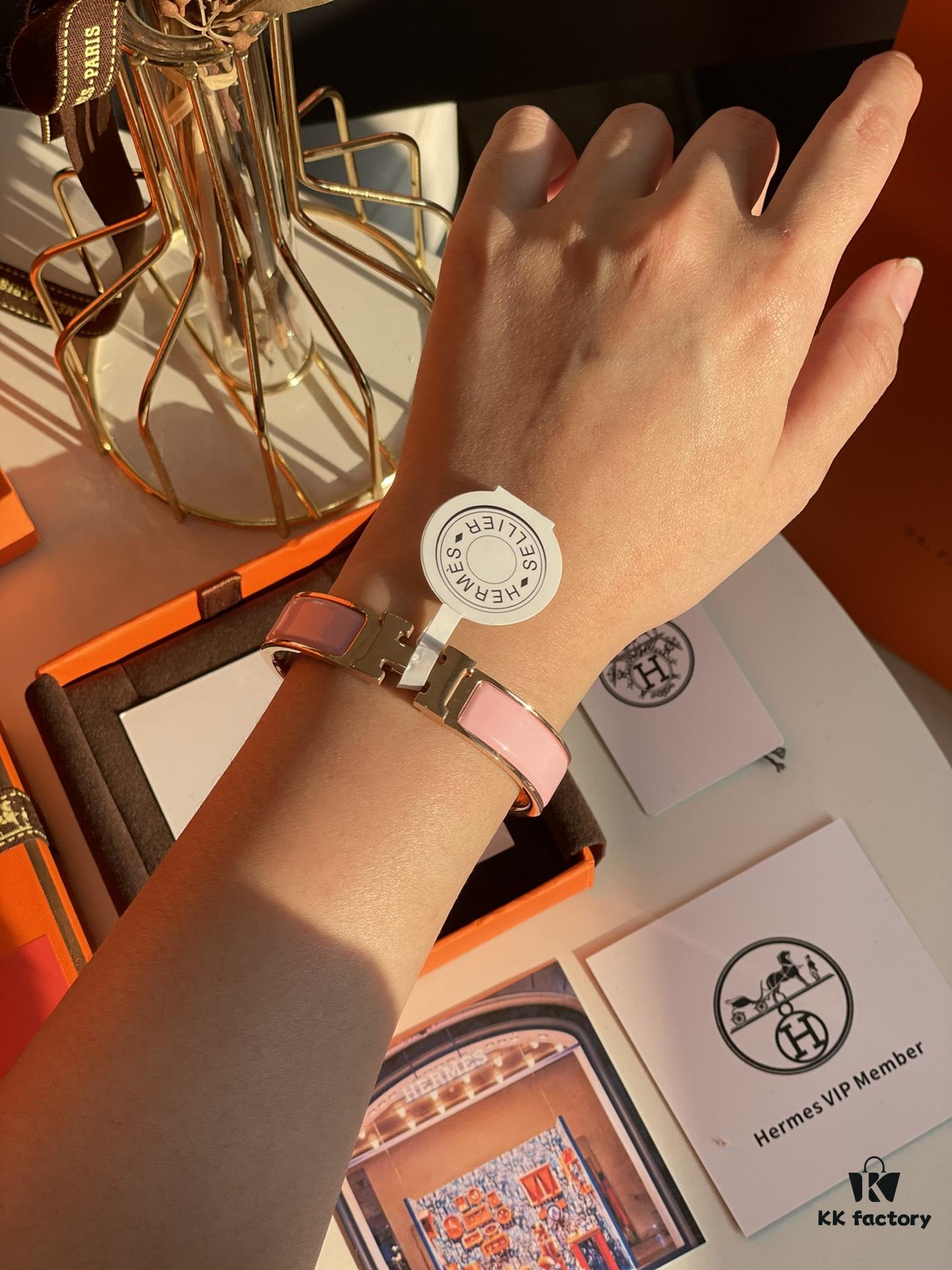 Hermes Overseas Member Points Gift | Pop H Collection Rose Gold Pink Bracelet