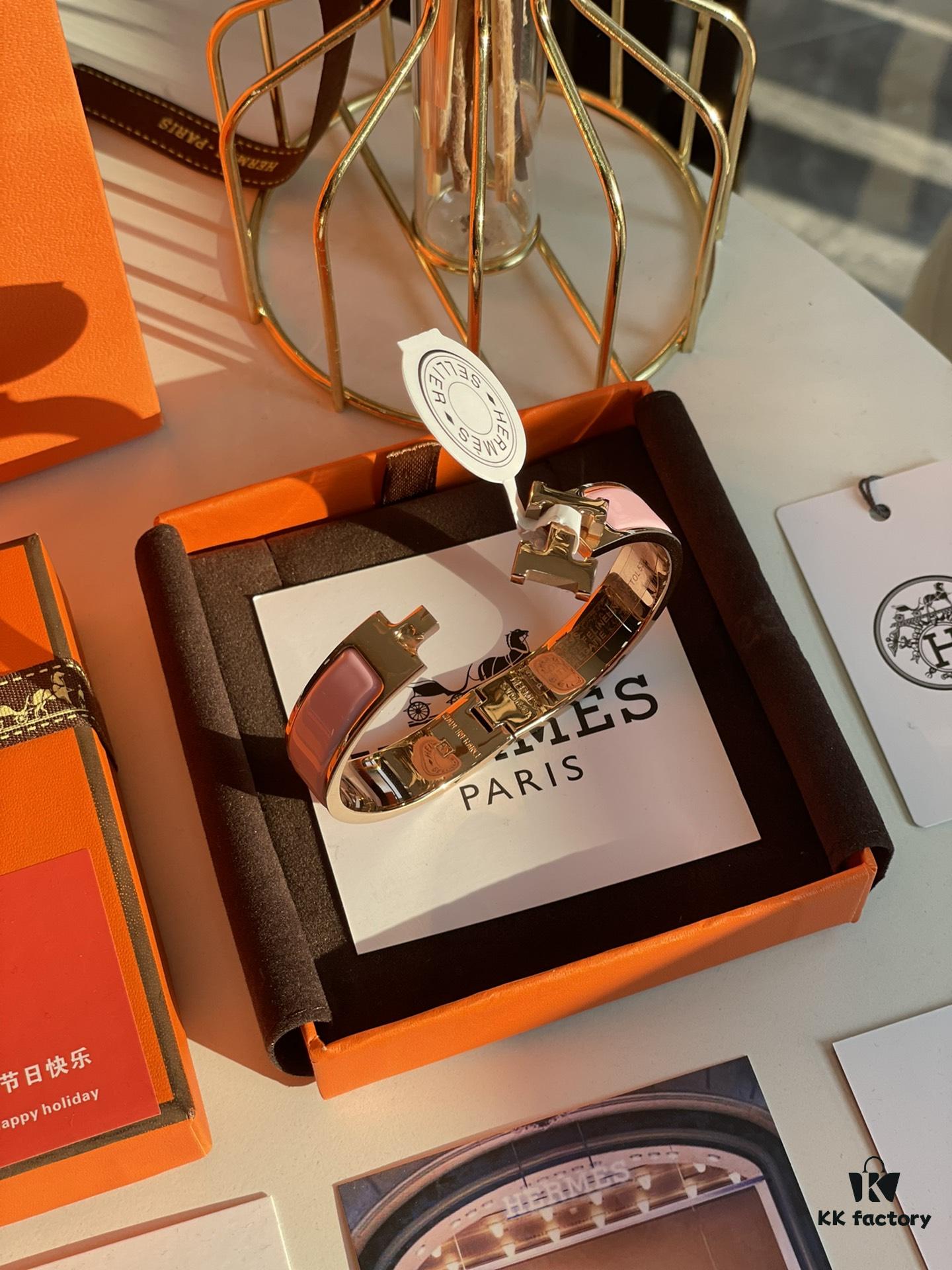 Hermes Overseas Member Points Gift | Pop H Collection Rose Gold Pink Bracelet