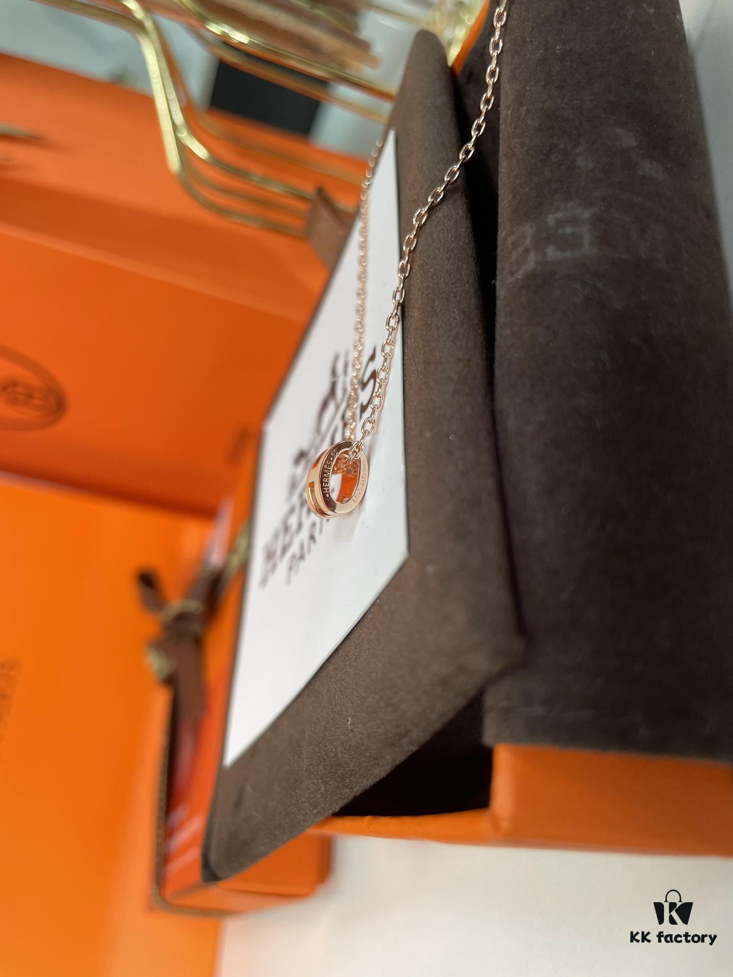 Hermes Overseas Points Member Gift Hermes | Pop H Series✨ Rose Gold Milk Tea Color [Mini Size] Classic H Closure Timeless Design