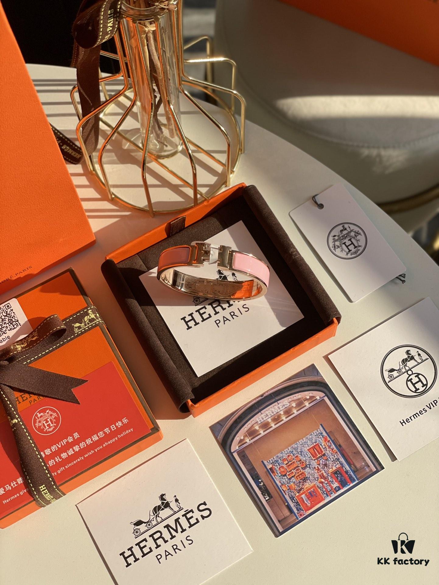 Hermes Overseas Member Points Gift | Pop H Collection Rose Gold Pink Bracelet