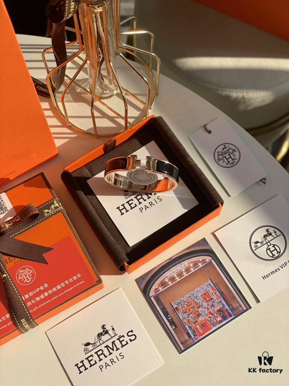 Hermes Overseas Points Member Gift HERMES | Pop H Collection ✨ Rose Gold Linglang Black Bracelet Classic H Clasp Timeless Design