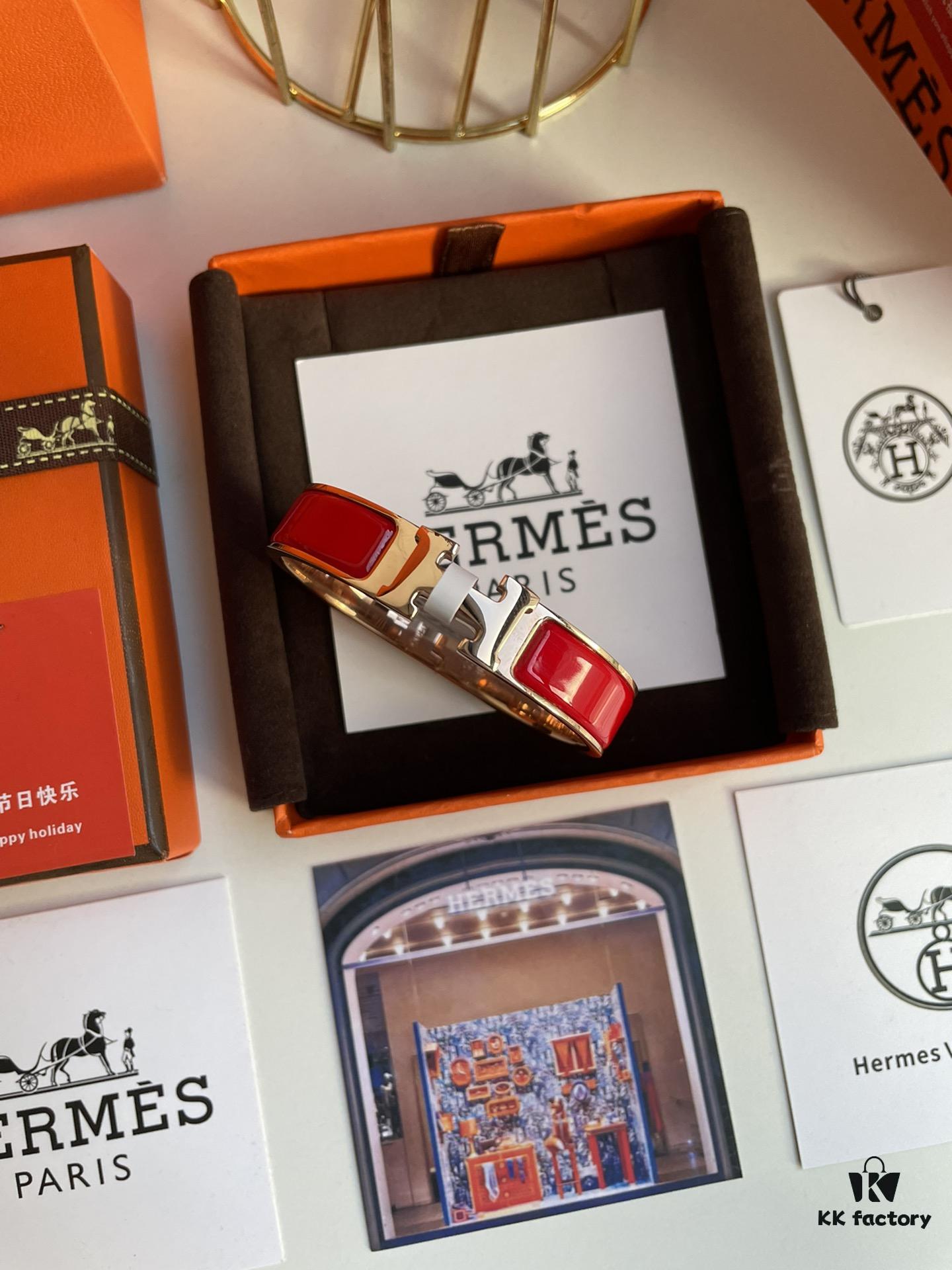 Hermes Overseas Points Member Gift | Pop H Collection ✨ Rose Gold Festive Red Bracelet