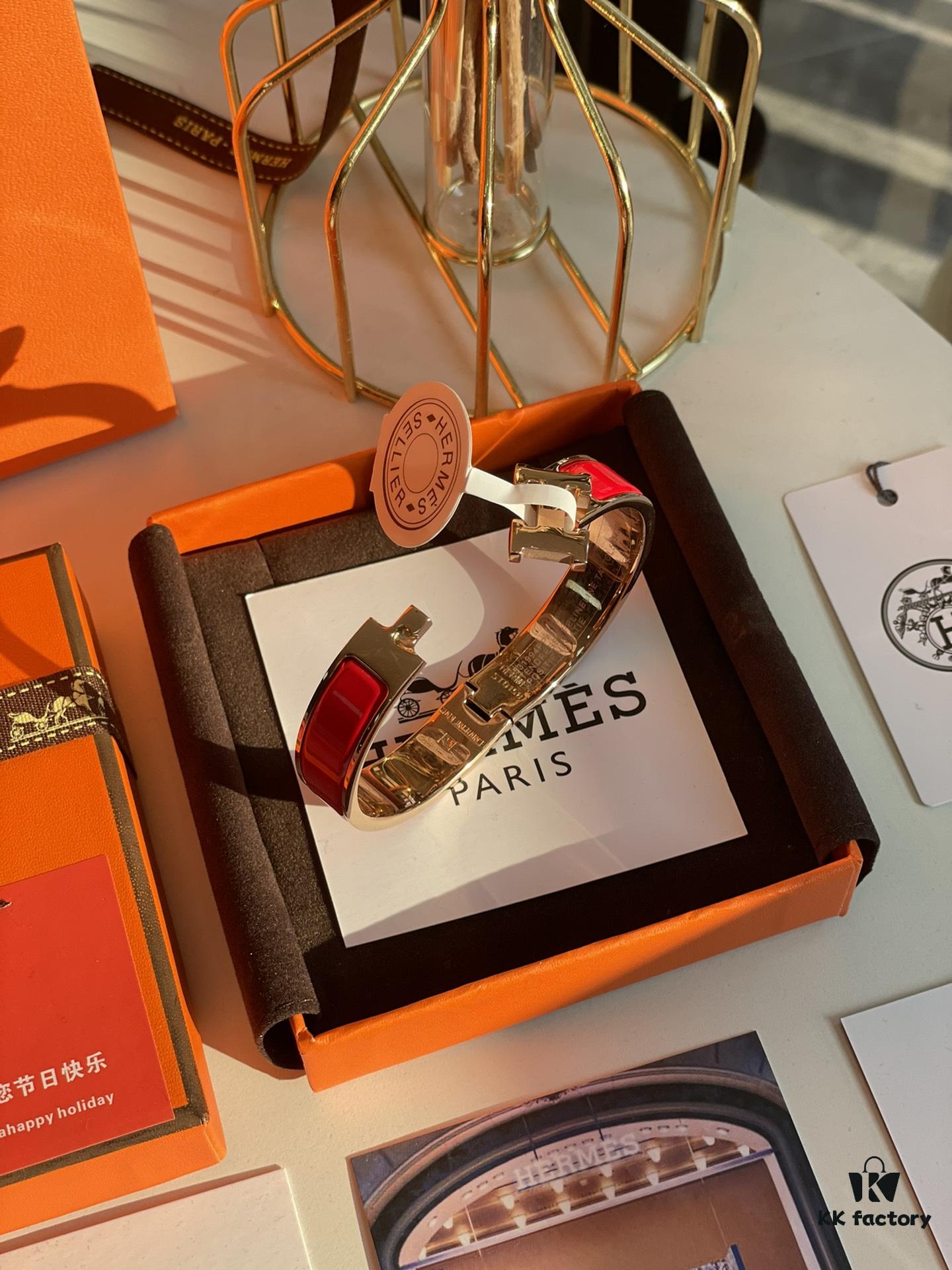 Hermes Overseas Points Member Gift | Pop H Collection ✨ Rose Gold Festive Red Bracelet