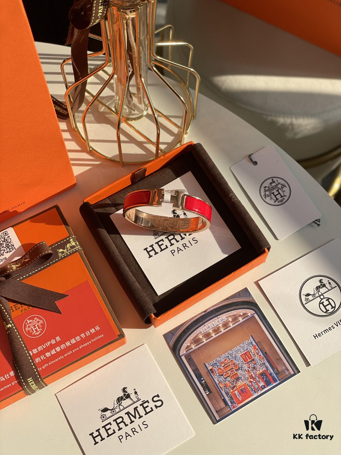 Hermes Overseas Points Member Gift | Pop H Collection ✨ Rose Gold Festive Red Bracelet