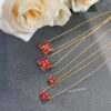 Hermès Red Enamel H Necklace and Stud Earrings