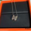 New Advanced Precision Edition Hermes Popular H Logo Full Diamond Necklace, High-Carbon Diamonds, 925 Sterling Silver Gold Plated with K-Gold Texture