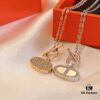 Hermès 2021 New Arrival Popular Double-Sided Pig Nose Necklace 🐽 Platinum and Rose Gold Plated Couple Pendant Chain