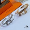 V Gold Material Thickened Version, Rose Gold and White Gold Color, Premium Craftsmanship Edition, Hermes Two-in-One Lock Bracelet, High-Carbon Diamonds, 1:1 Super Precision