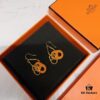 Hermes New Pig Nose O'maillon Series Earrings (Klein Blue/White/Orange/Khaki) Four Colors Available