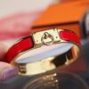 New Arrival Hermes-Inspired Enamel Bangle Bracelet with H Lock Design
