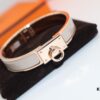 New Arrival Hermes-Inspired Enamel Bangle Bracelet with H Lock Clasp, Authentic Cloisonné Craftsmanship, 1μ Gold Plating, Lightweight Design at 36g