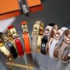 New Arrival Hermès-Inspired Clics Enamel Bracelet – H Lock & Ring Design, Genuine Enamel, 1-Micron Gold Plating, Lightweight at 36g