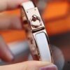 New Arrival Hermes-Inspired Enamel Bangle Bracelet with H Lock Clasp