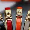 New Arrival Hermès-Inspired Clics Enamel Bracelet – H Lock & Ring Design, Genuine Enamel, 1-Micron Gold Plating, Lightweight at 36g