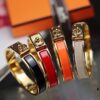 New Arrival Hermès-Inspired Clics Enamel Bracelet – H Lock & Ring Design, Genuine Enamel, 1-Micron Gold Plating, Lightweight at 36g