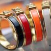 New Arrival Hermès-Inspired Clics Enamel Bracelet – H Lock & Ring Design, Genuine Enamel, 1-Micron Gold Plating, Lightweight at 36g