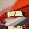 New Arrival Hermes-Inspired Enamel Bangle Bracelet with H Lock Design