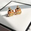 Hermes Pop Platinum-Edged H Enamel Stud Earrings with Authenticity Mark on Back – Latest Classic Enamel Design, Real Photo Details