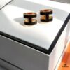 Hermes Pop Platinum-edged H Enamel Stud Earrings with Anti-counterfeit Mark on Backing Plug