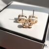 Hermes Pop Platinum Edge H Enamel Stud Earrings